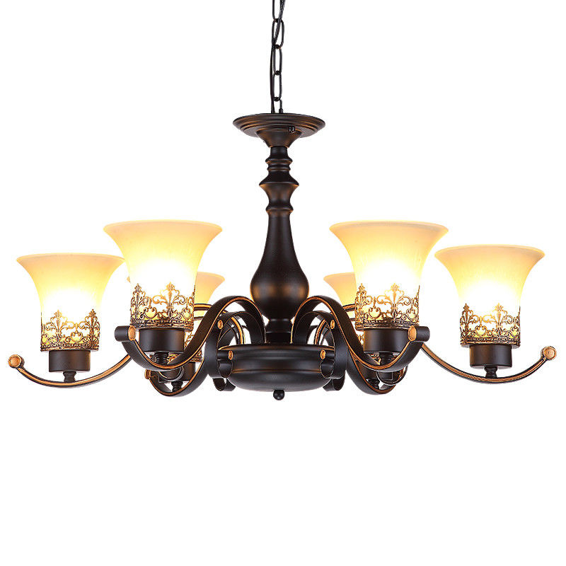 Black Iron works chandelier for indoor home lighting fixtures (WH-CI-105)