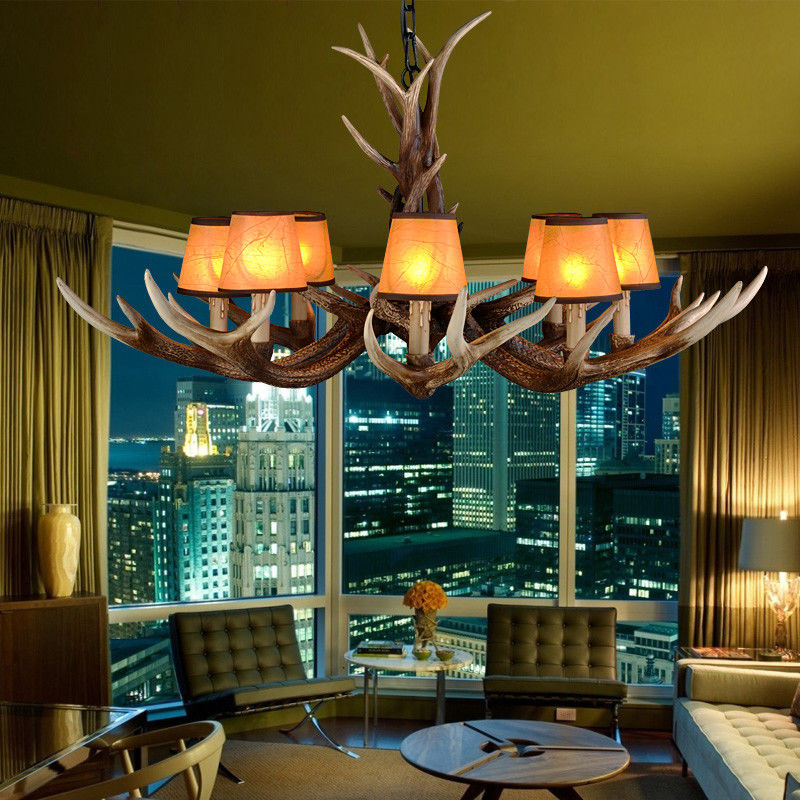 Dining room stag horn chandeliers for indoor home Lighting Fixtures (WH-AC-09)