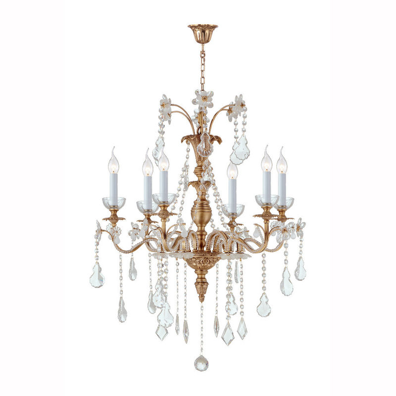 Copper Crystal chandelier lighting 6 Lights for Hallway Bedroom Lighting (WH-PC-13)