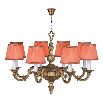 Italian brass chandeliers 8/12 Lights with Lampshade for indoor home lighting (WH-PC-25)
