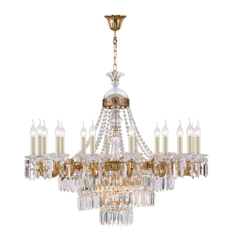 Brass and beveled glass chandelier Lighting for Project Lighting Fixtures (WH-PC-33)