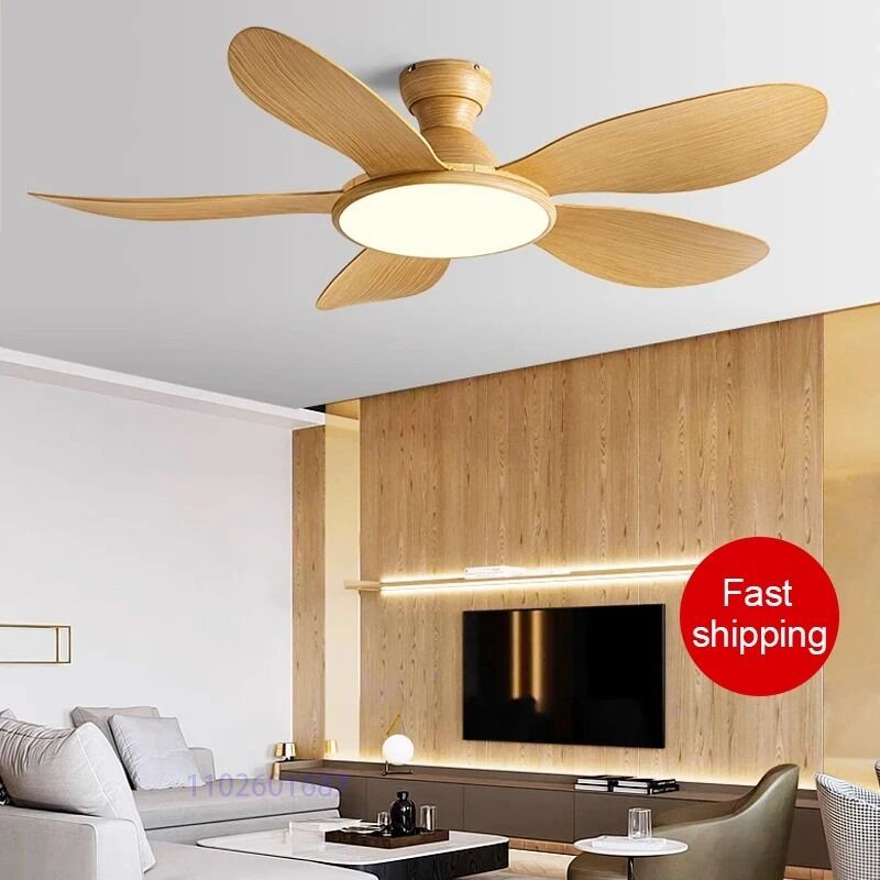52inch Modern LED 60W Low Floor 35W Ceiling Fans With Remote Control wood Ceiling Fan With Light (WH-VLL-35)