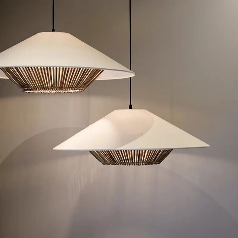 Japanese Wabi Sabi Pendant lamp Fabric Rattan Woven Chandelier Vintage  Rope Pendant light (WH-VP-336)