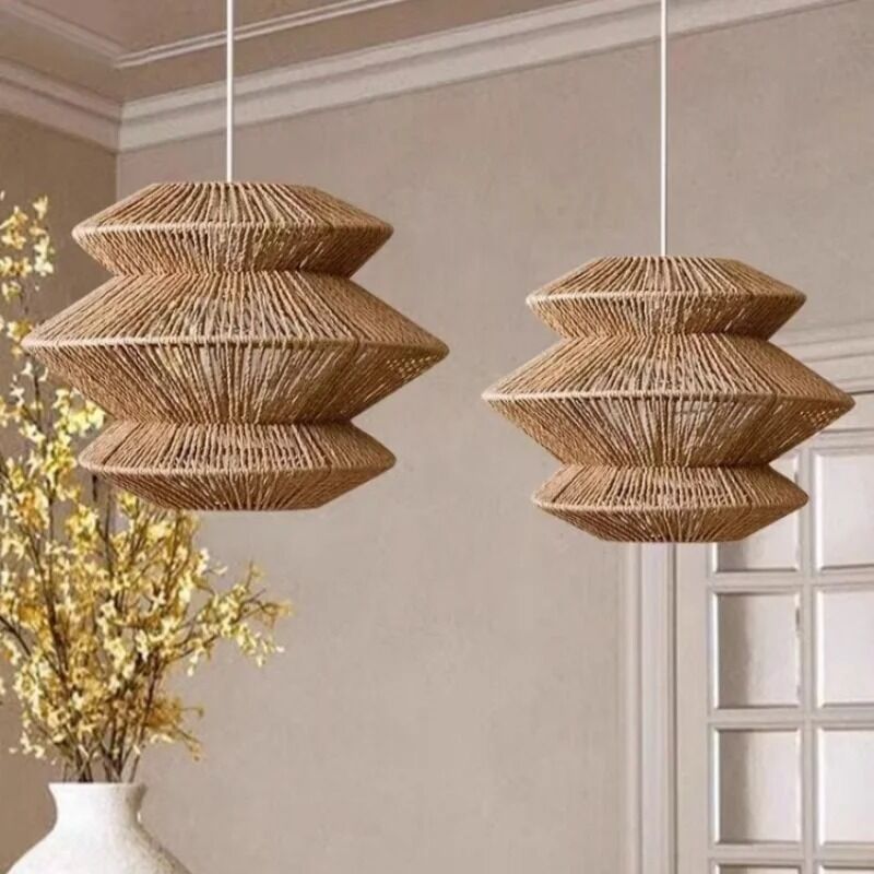 Wabi Sabi Style Handmade  Rope Weaving Creative Light Retro Chandelier (WH-VP-356)