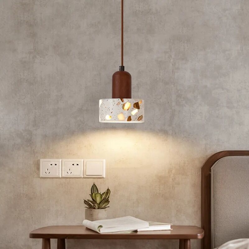 Retro Bedroom Pendant Lights Wabi Sabi Wind Handmade Terrazzo Droplight (WH-VP-360)
