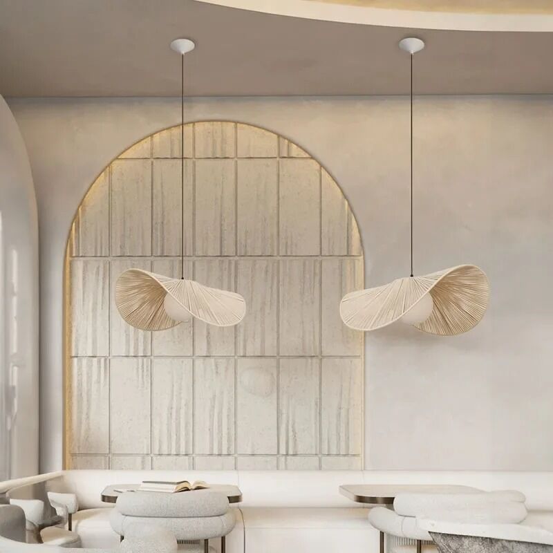 Art Hanging Wicker Lamp Bedroom Parlor Hotel Nordic Rattan Wabi Sabi Pendant Light(WH-WP-101)