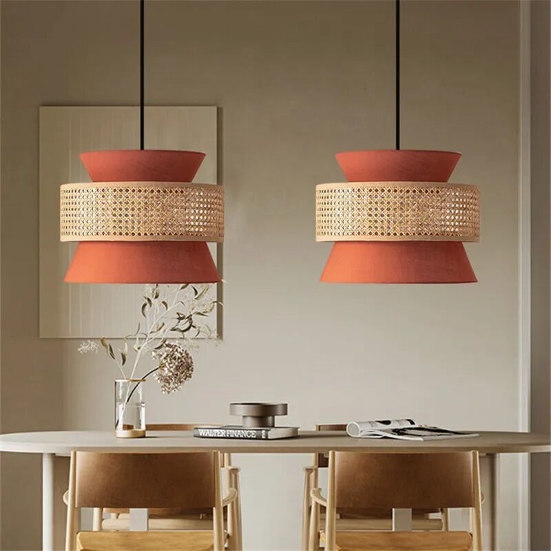 Dining Room Hanging Light Indoor Decor Creative Chinese Hand Woven Rattan Pendant Lamp(WH-WP-135)