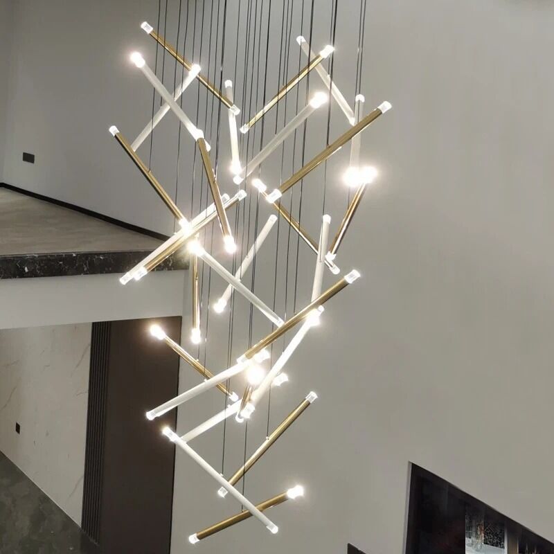 Modern LED Creative Black Round Tube Design Chandelier  Chute Multi Light Chandelier（WH-AP-606）