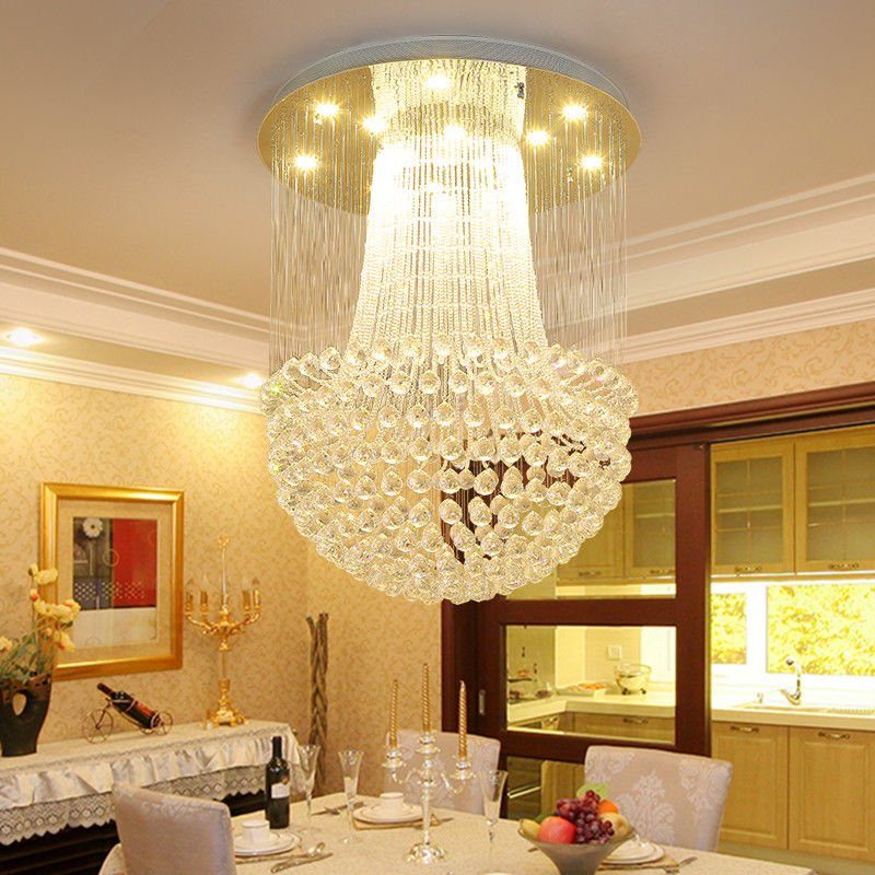 Chrome crystal ceiling lights For Living room Bedroom light Fixtures ...
