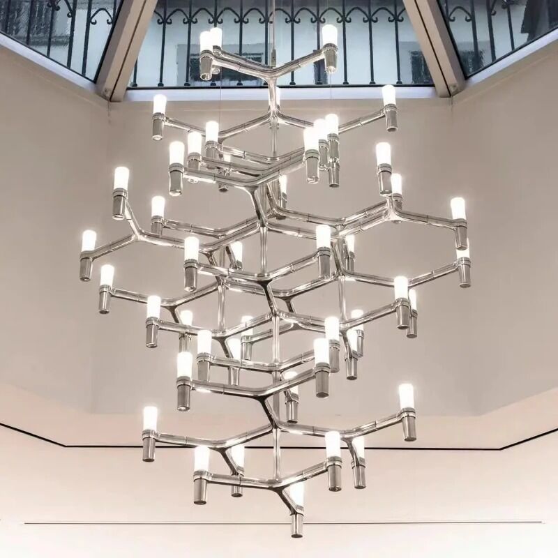 Crown Major Pendant lamp Nordic Tube chrome chandelier  Crown Plana Mega Pendant（WH-AP-637）