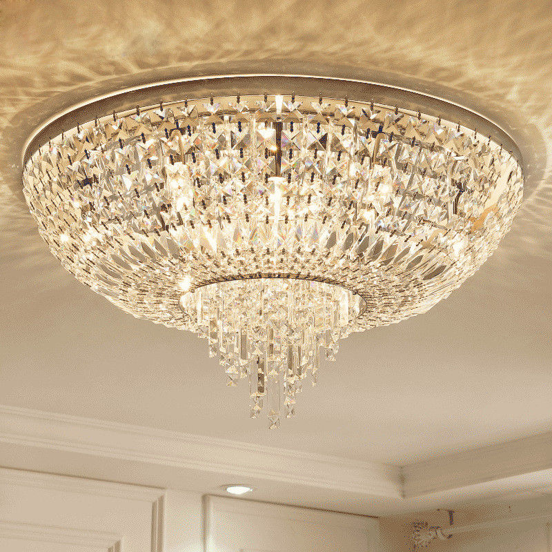 Crystal flush ceiling lights uk Round Shape For House Lighting Fixtures ...