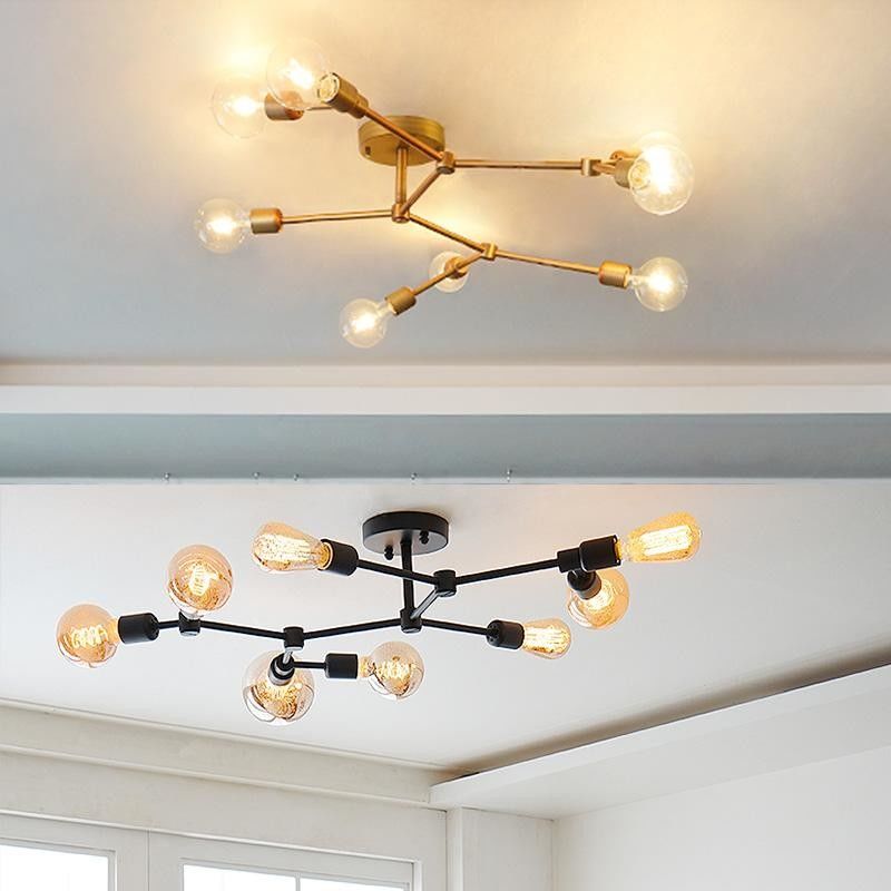 Black Gold industrial ceiling light Fixtures For Indoor home ceiling Decoration (WH-LA-17)