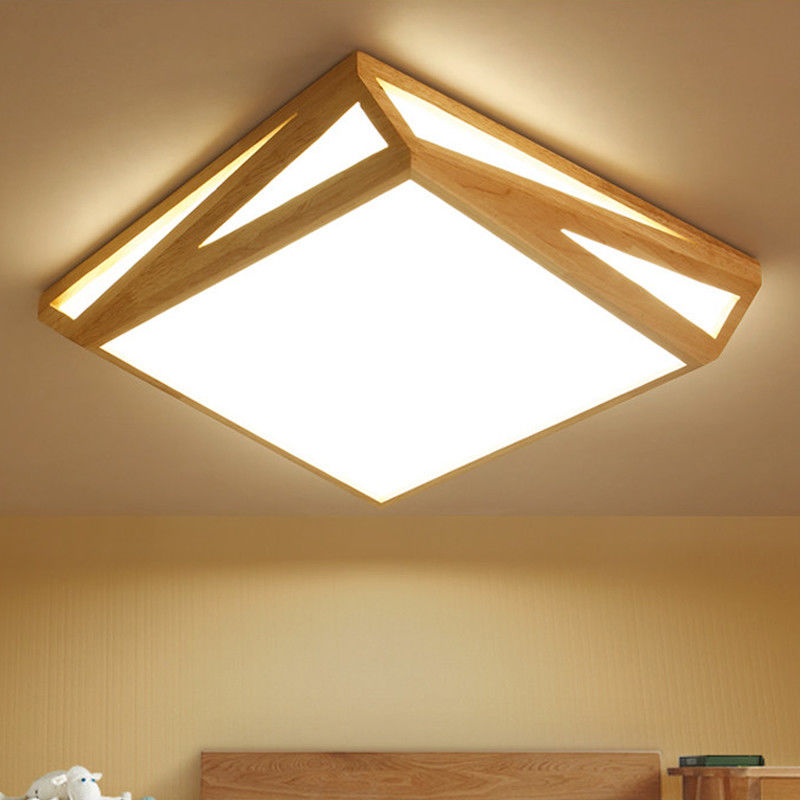 Wood flush mount ceiling light For Indoor home Lighting Fixtures (WH-WA-02)