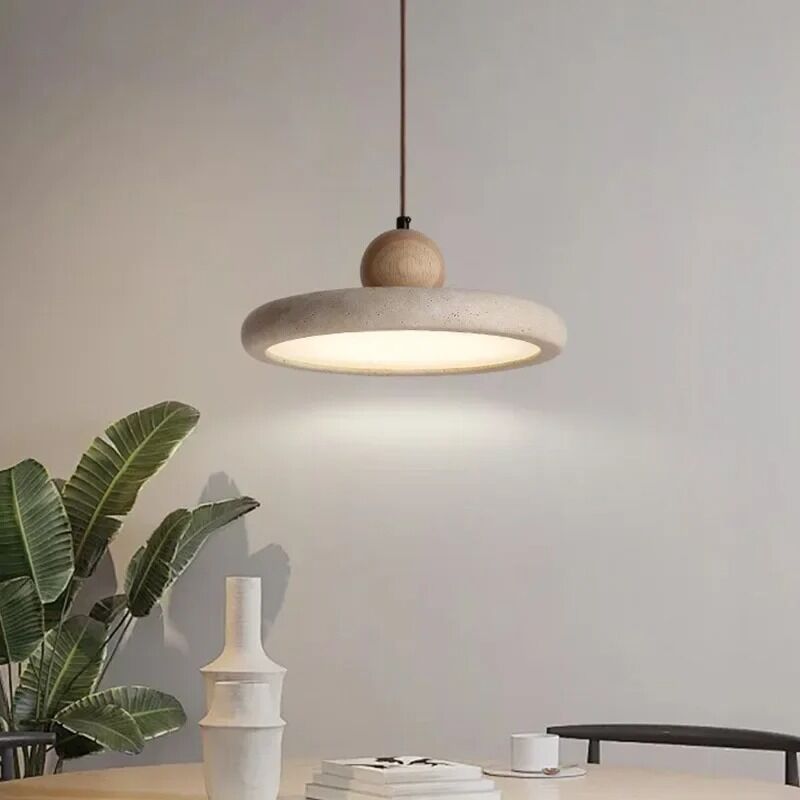Vintage Natural Stone LED Pendant Light Nordic Retro Travertine Chandelier （WH-AP-697）
