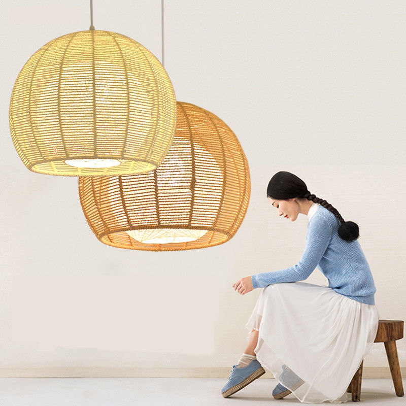 Rattan weaving bamboo Pendant Lamp For Indoor Home Lighting Fixtures (WH-WP-19)