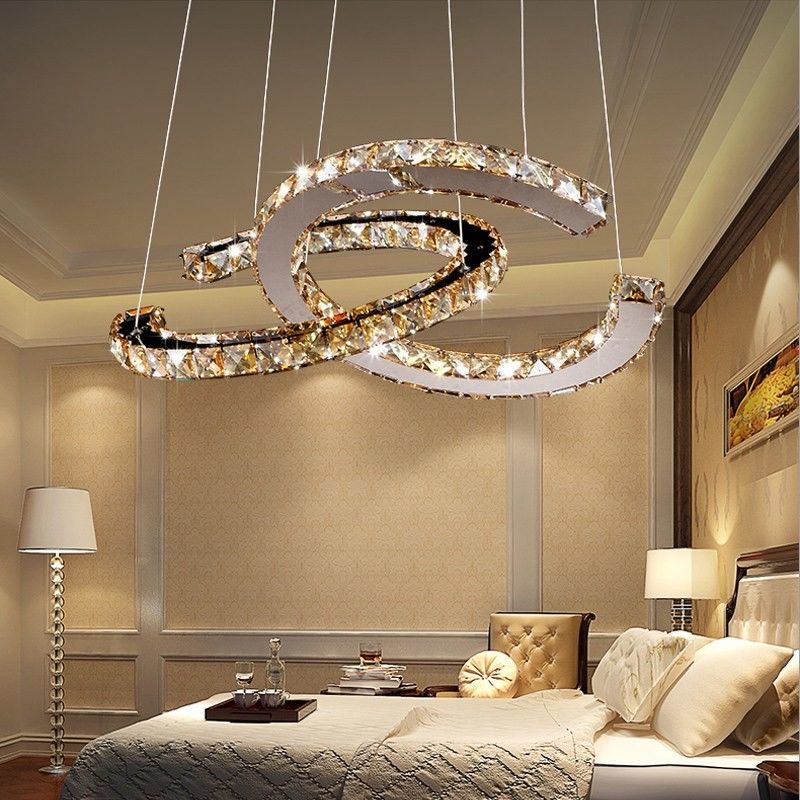 Chanel Shape Crystal Pendant Lamp For Kitchen Bedroom Restaurant Cloths Shop Hanging Lights (WH-WP-85)