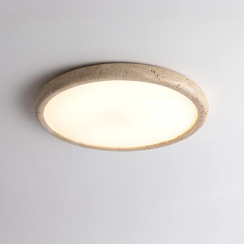 Corridor Light Fixture Bedroom Mounted Luminaire Wabi Sabi Circular Yelllow Stone Ceiling Lamp(WH-MA-316)