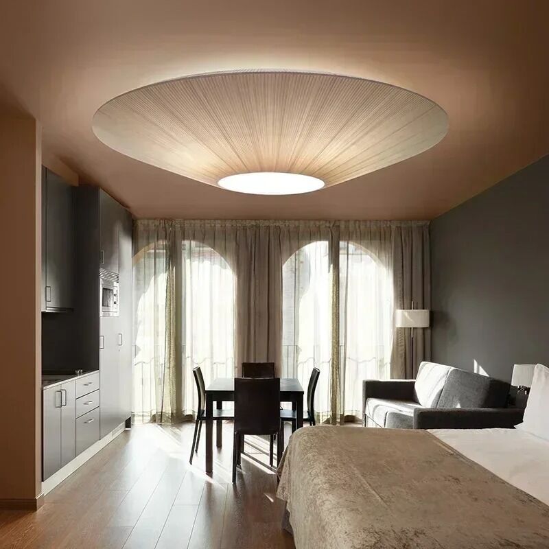 Dining Room lamp Bedroom Living Room Creative Circular Hotel Lobby Fabric Ceiling Light(WH-MA-318)