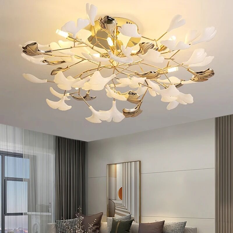 Dining Room Ceiling Light Modern Living Room luxury home decor Ginkgo Leaf Ceiling Light(WH-MA-323)