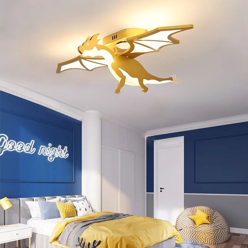 Children's Room Lamps Golden LED Boy Bedroom Nursery Flying Dragon Ceiling Lights(WH-MA-336)