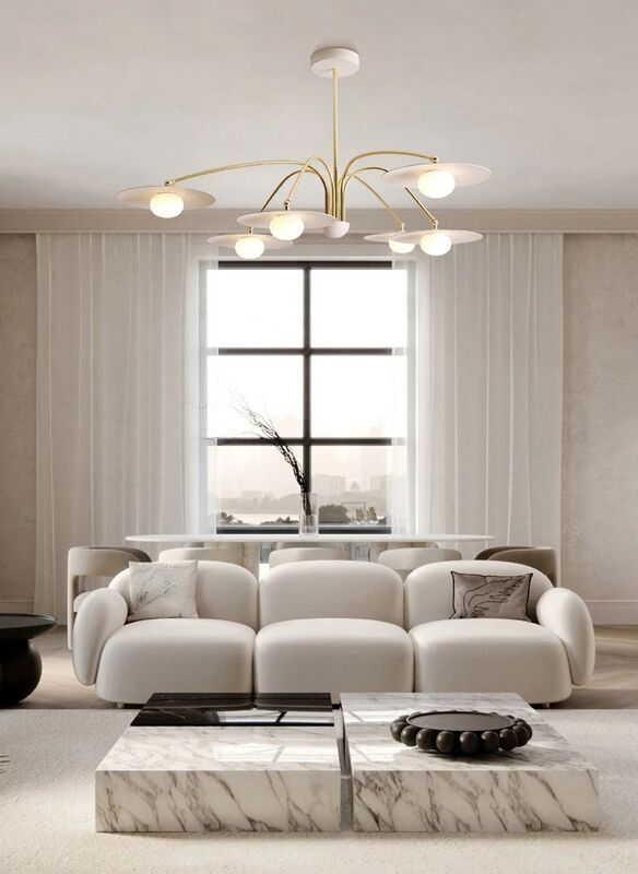 Nordic living room chandelier light luxury simple bedroom dining room lamps Champignon Chandelier(WH-MI-471)