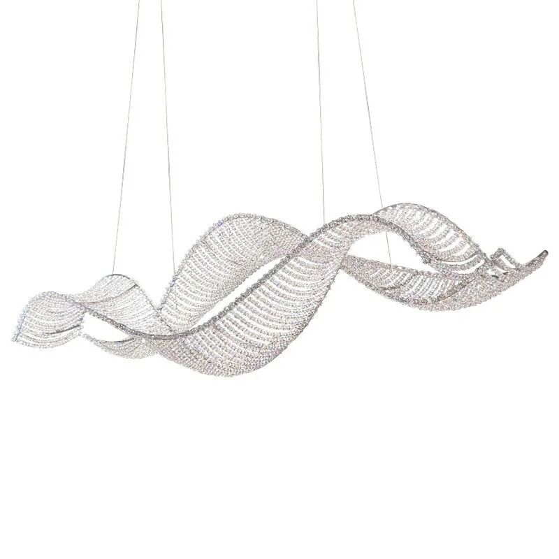 Chrome Gold Crystal Wave LED Hanging Lamp Chandelier Lighting Alon Chandelier(WH-MI-479)