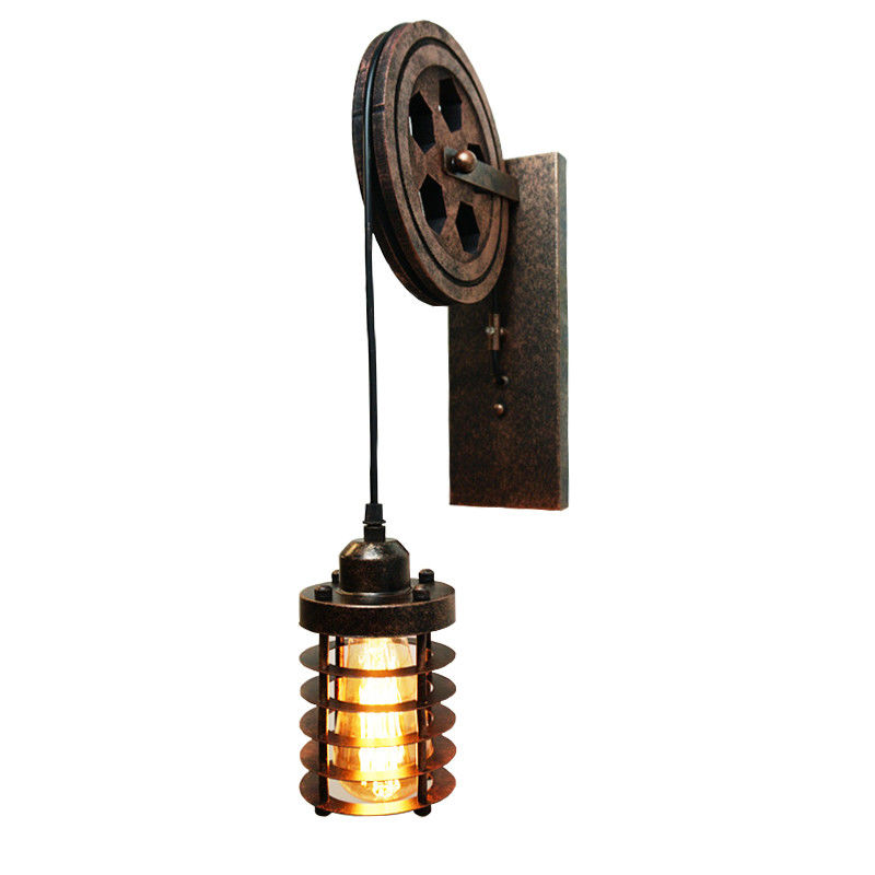 Industry bedside aisle corridor wind vintage E27 lifting pulley wall lamp （WH-VR-32）
