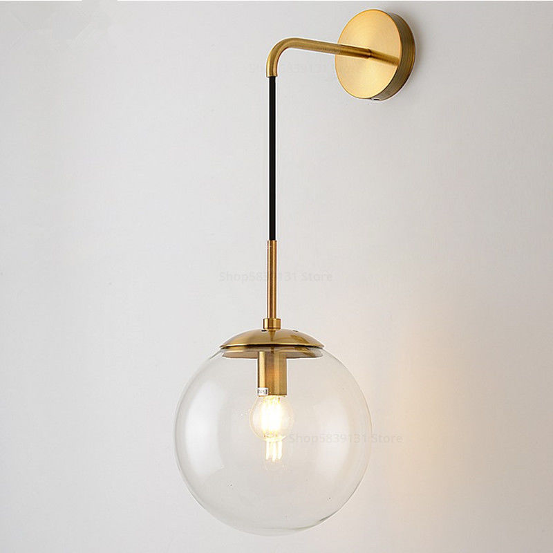 Nordic Modern Glass Ball Wall Lamps Retro Simple Bedside bubble wall light（WH-OR-33）