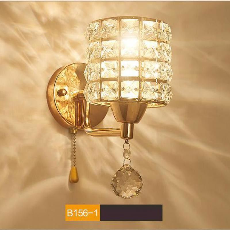 Pull Chain Switch Crystal Wall Lamp Modern Stainless Steel Crystal wall sconce （WH-OR-155）