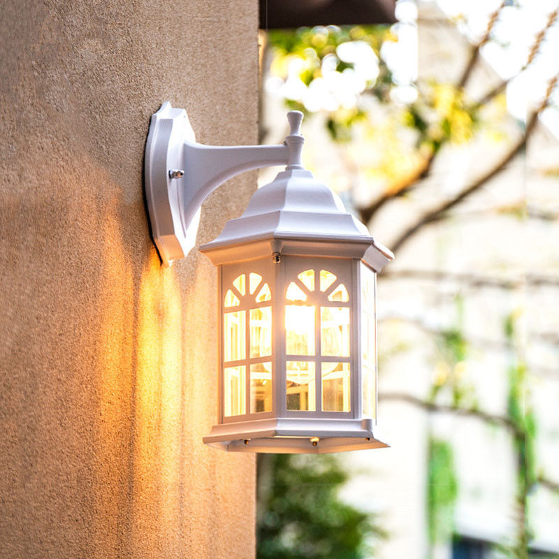 White lanterns simple balcony wall lamp outdoor waterproof terrace wall lamp(WH-HR-57)