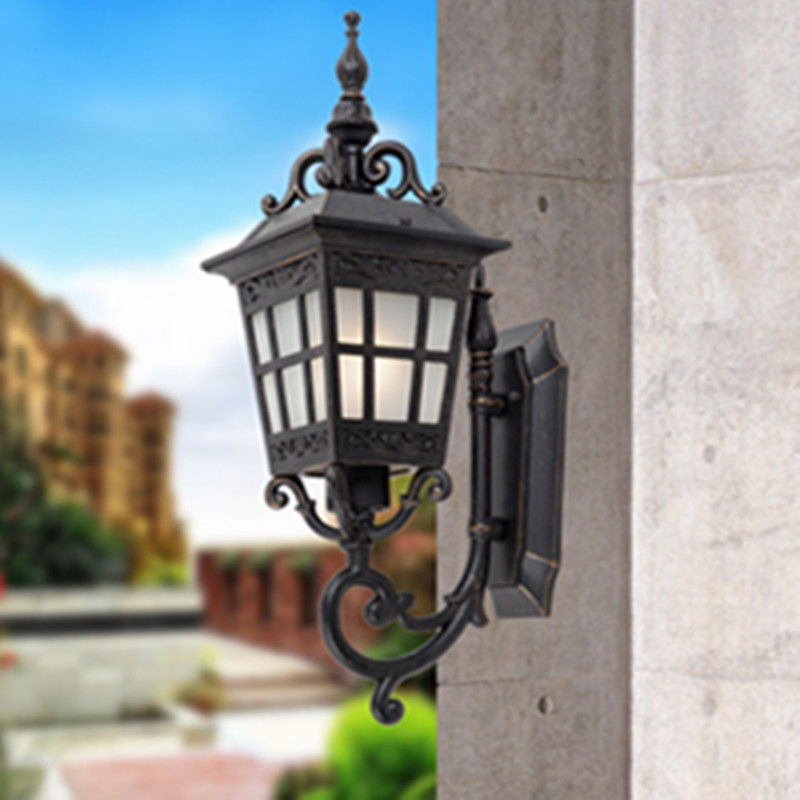 Square Outdoor Wall Lamp Simple Modern New Chinese Waterproof Outdoor outside lamp post(WH-HR-93)
