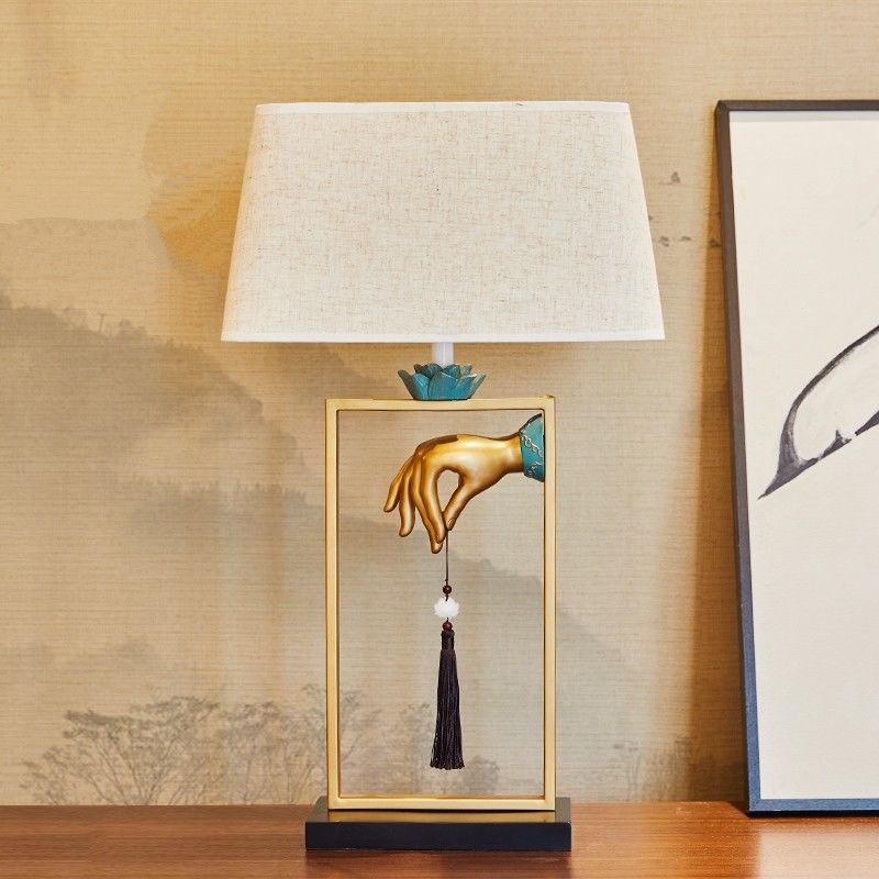 Chinese Classical LED Bedside Lamp Bedroom Zen Table Lamp(WH-MTB-114)