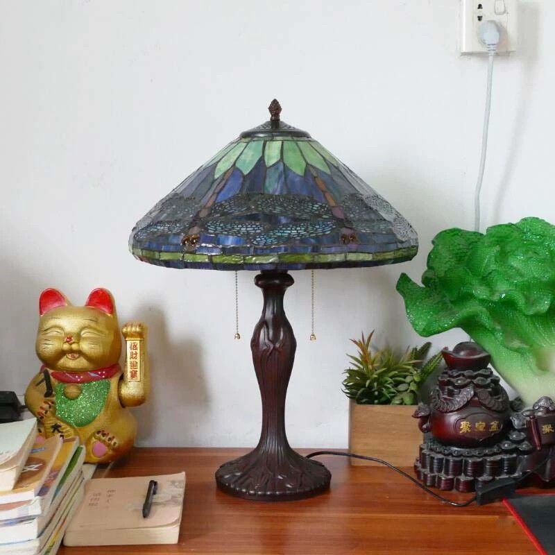 40cm Tiffany Table Lamp E27 Dragonfly Style Bedroom Bedside Lamp(WH-TTB-26)