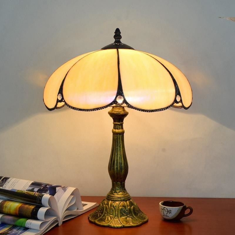 Tiffany Table Lamp American Simple Bedroom Bedside Light Retro Creative E27 Table Lamp(WH-TTB-34)