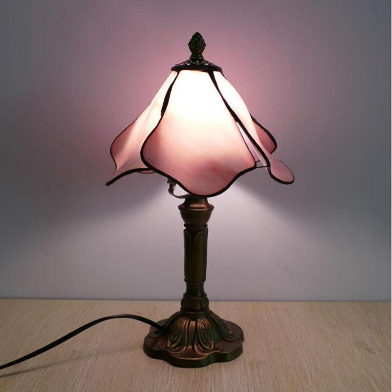 20CM Tiffany Table Lamp E27 Petal Lampshade Bedroom Bedside Lamp(WH-TTB-45)