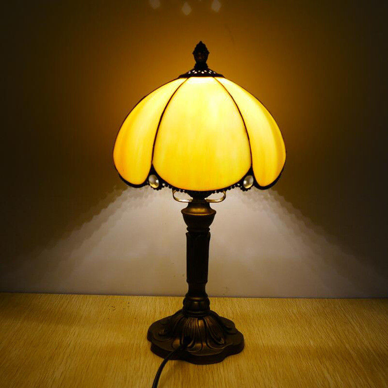 Tiffany Table Lamp 20cm Church Lampshade Bedroom Vintage Bedside Lamp(WH-TTB-46)