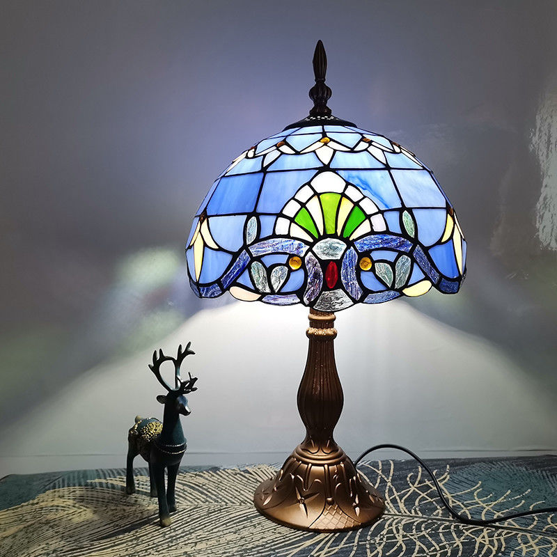 Tiffany Table Lamp E27 Baroque Bedroom Beside Rustic Table lamp(WH-TTB-56)