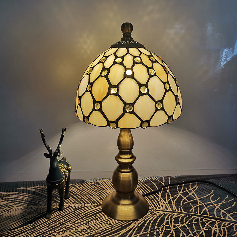 Tiffany Table Lamp 20cm Aolly Base E27 Bedroom coffee table decor Lamp(WH-TTB-60)
