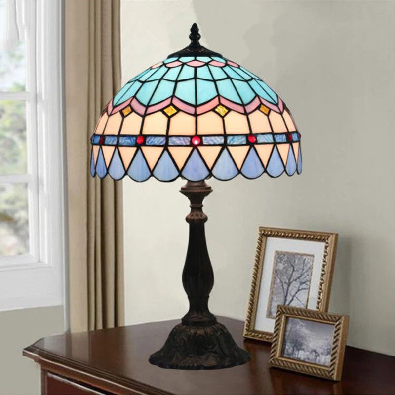 30CM Tiffany Table Lamp European Bedroom Bedside Light E27 Retro Decorative stained glass lamp(WH-TTB-76)