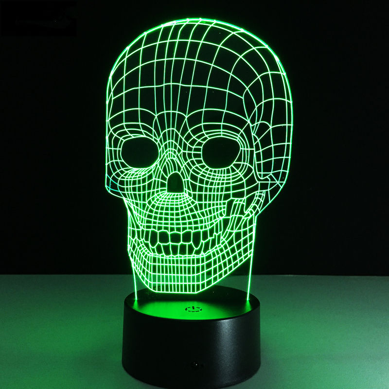 Amazing 3D Illusion Light Night Light Skull LED Table Lamp(WH-MTB-196)