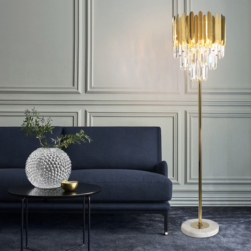 Modern Crystal Floor Lamp Stand Lamp For Living Room Reading Bedroom Standing Lamp(WH-MFL-81)