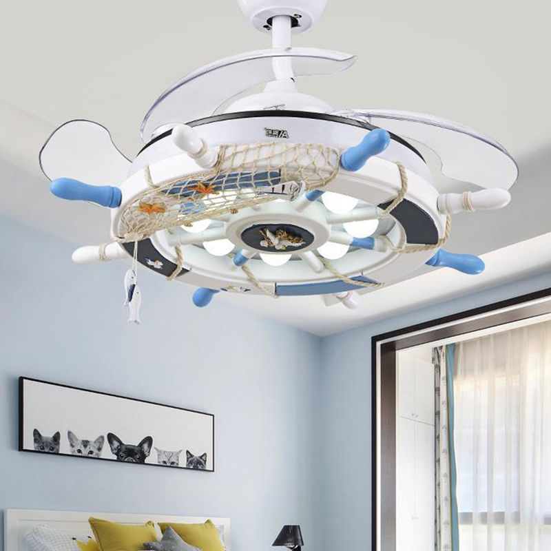 Creative fan lamp with remote control light for child baby bedroom living room Kids room ceiling fan light(WH-VLL-04）