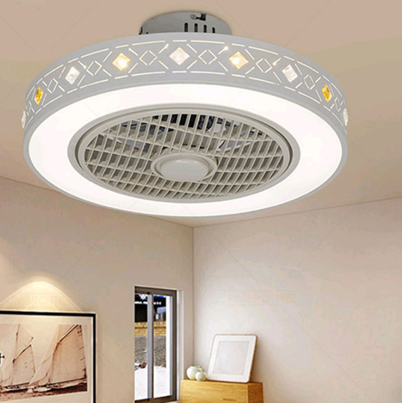 Modern 19 inch Ceiling Fan Lights Dining Room Bedroom Living remote control Fan Lamps(WH-VLL-17)