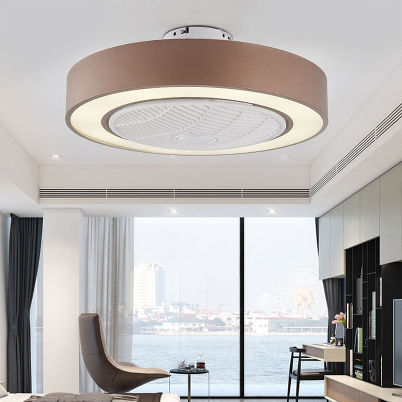 Macaron Ceiling fan lamp Intelligent remote control AC motor restaurant celling fan with light(WH-VLL-18）