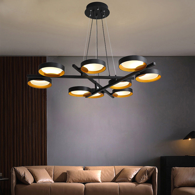 Nordic creative Black/White LED chandelier lighting Modern Guide Ring 9-Light LED Chandelier(WH-MI-89)