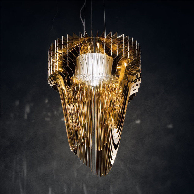 Modern Designer Creative Acrylic Chandelier Lighting Hotel Lobby staircase chandelier Aria Gold Light(WH-MI-111)