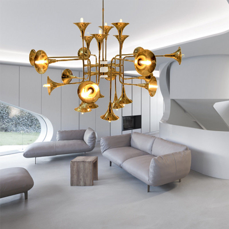 Nordic Gold Trumpet Pendant light suspension lamp Botti Chandelier(WH-MI-121)