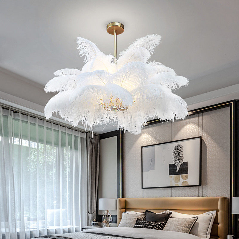 Nordic bedroom Josephine feather chandelier modern lighting art decor chandelier(WH-MI-154)