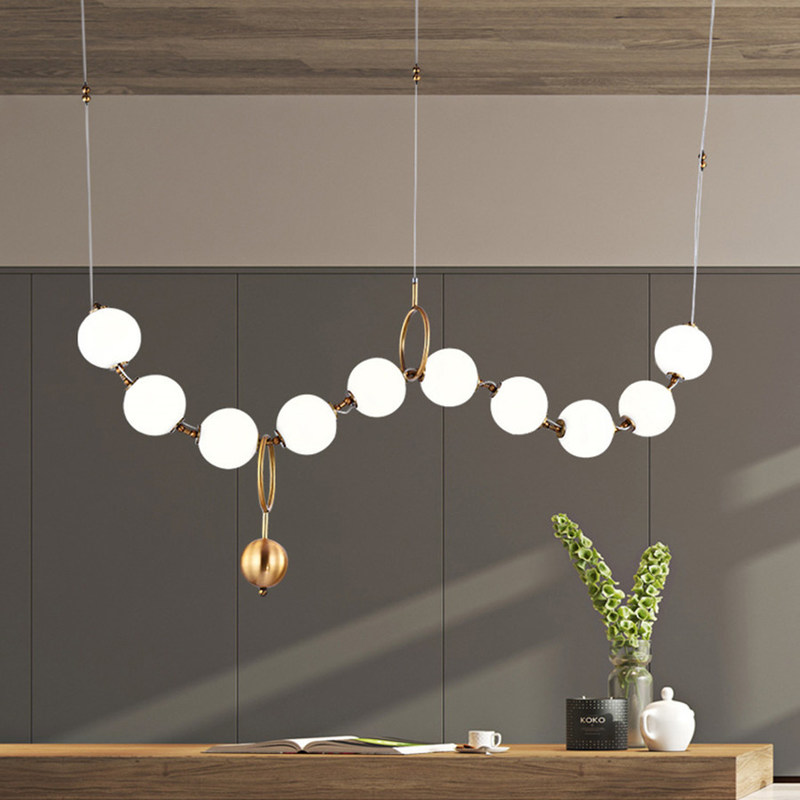 Showroom Hall Personality Bubble Lamps Luxury Simplicity Pearl Necklace Long LED Chandelier(WH-MI-157)