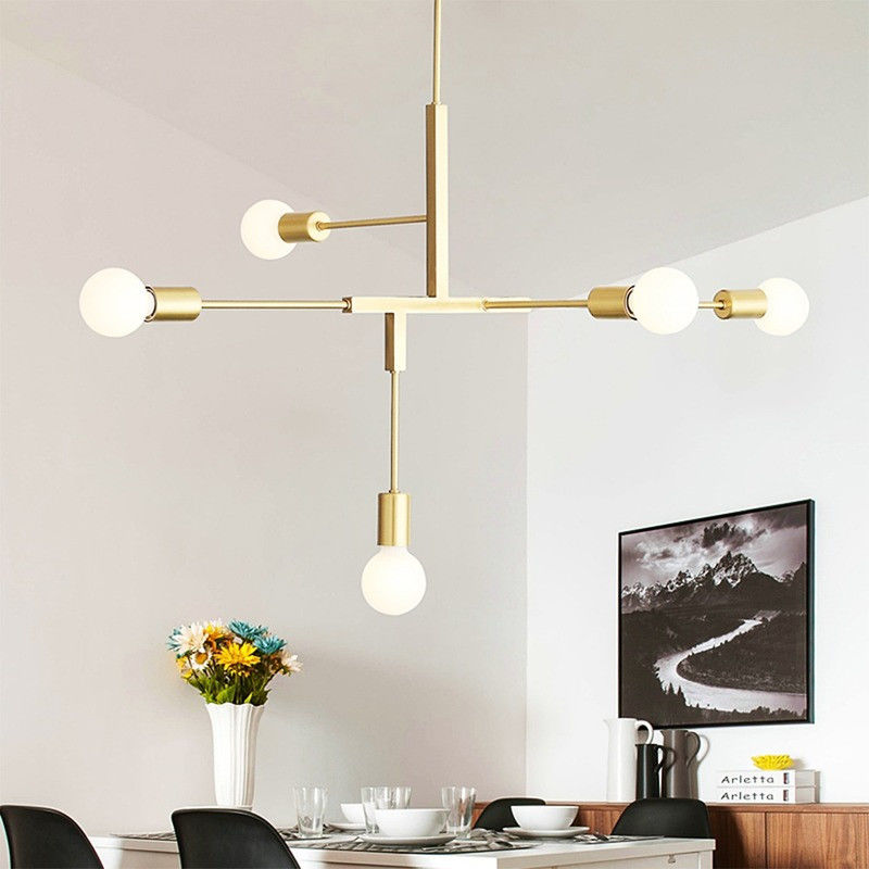 Industrial Light Modern Loft Ceiling Gold Black Chandelier Lamp Cliff Suspension Light（WH-MI-175)
